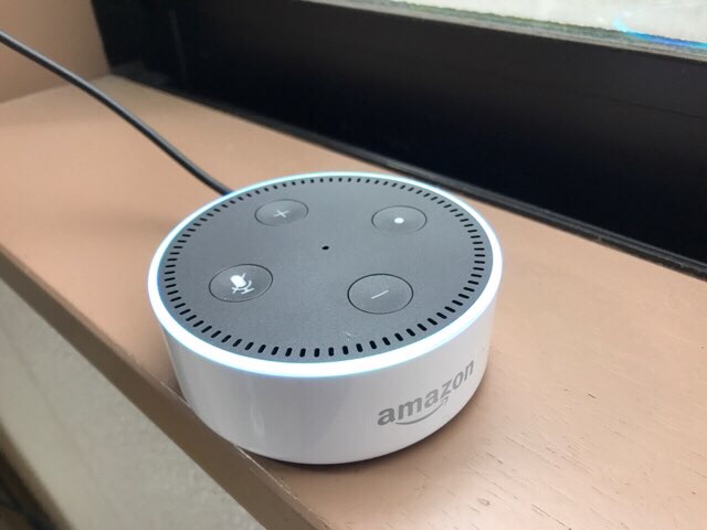 Amazon Echo Dotが動作しているところ